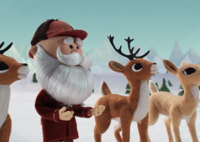 Rudolph Video Still of Santa and Reindeer